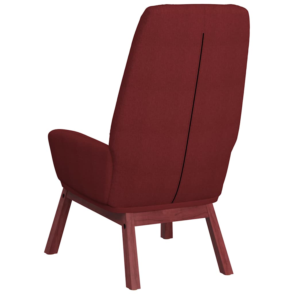 lænestol med fodskammel Stof vinrød
