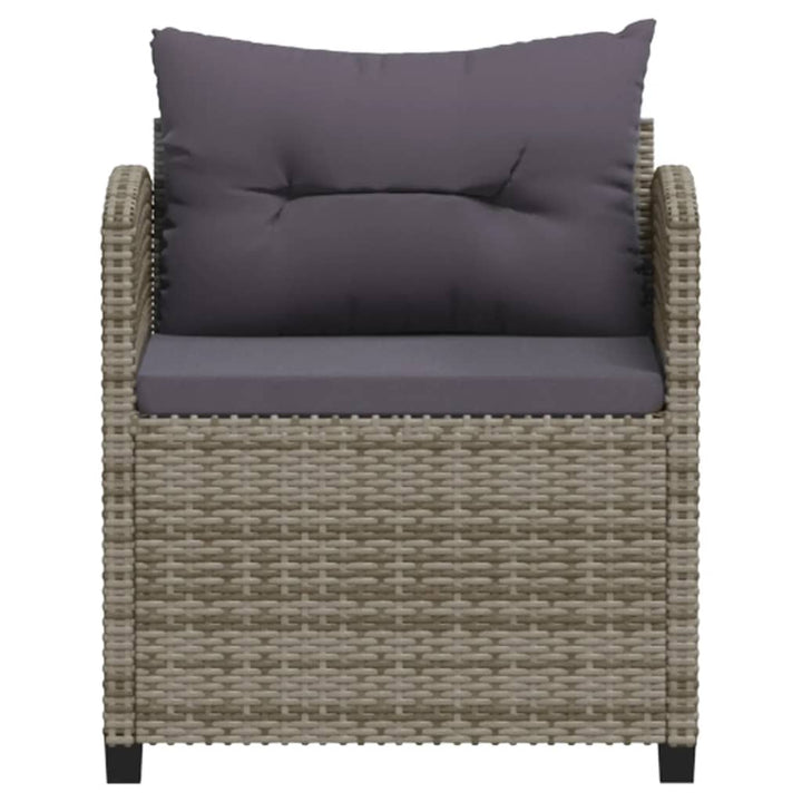 loungesæt til haven 7 dele med hynder polyrattan grå
