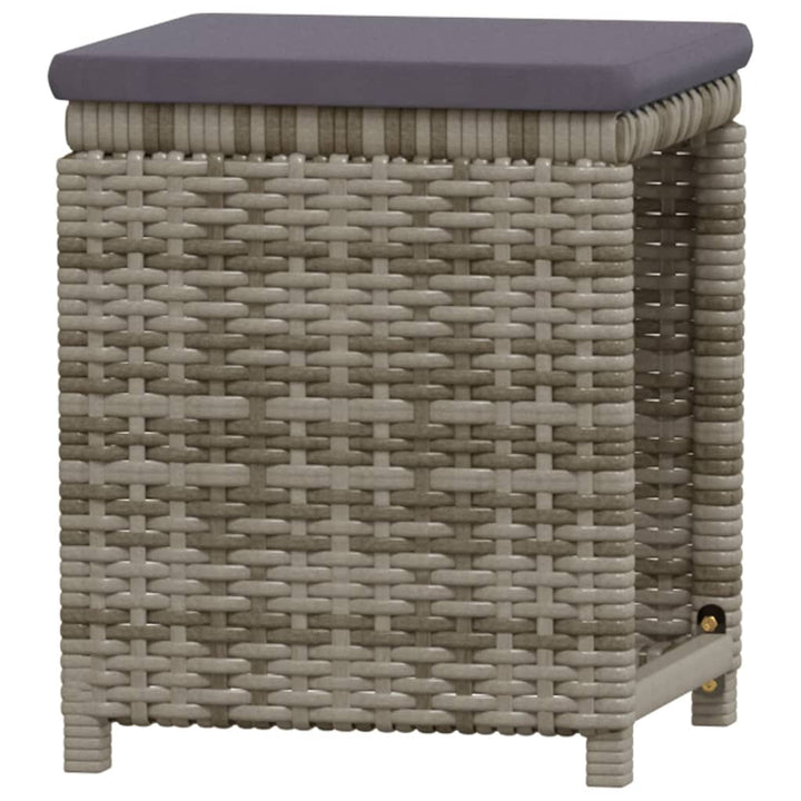 loungesæt til haven 7 dele med hynder polyrattan grå