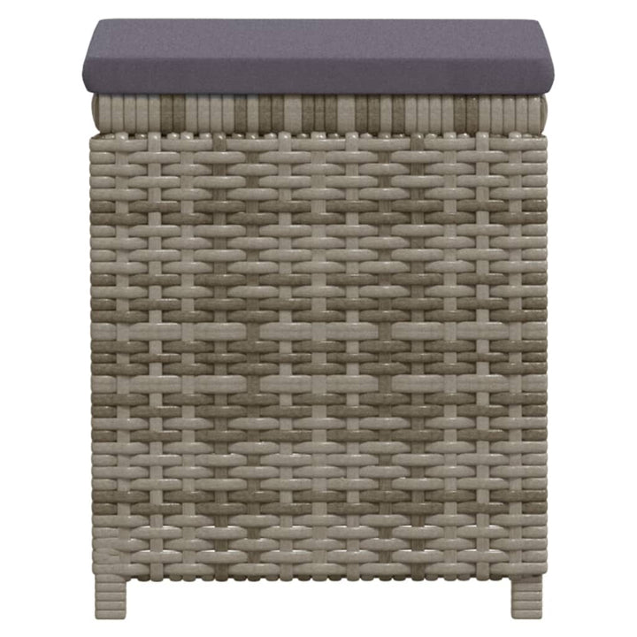 loungesæt til haven 7 dele med hynder polyrattan grå