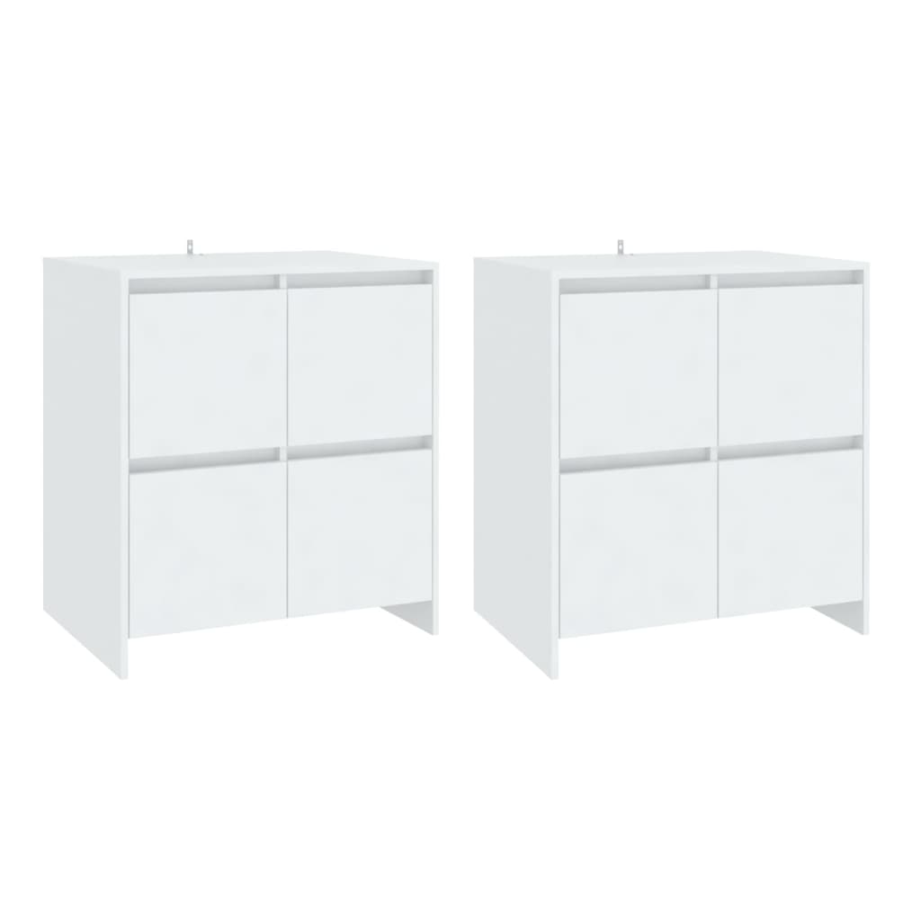 skænke 2 stk. 70x41x75 cm konstrueret træ hvid