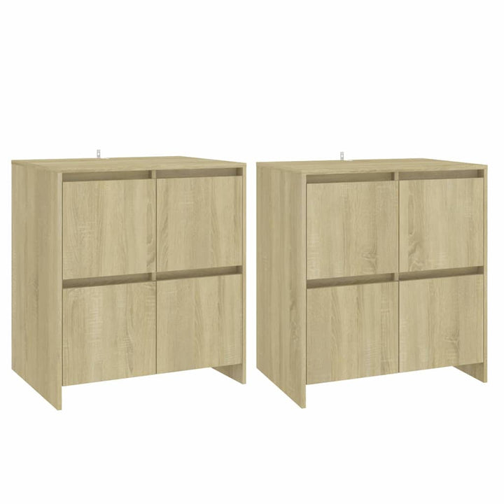 skænke 2 stk. 70x41x75 cm konstrueret træ sonoma-eg