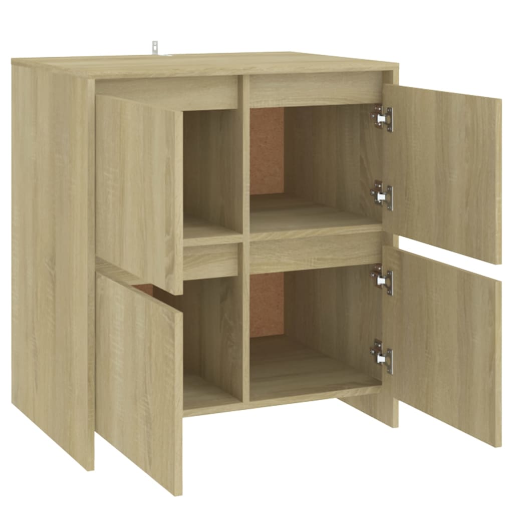 skænke 2 stk. 70x41x75 cm konstrueret træ sonoma-eg