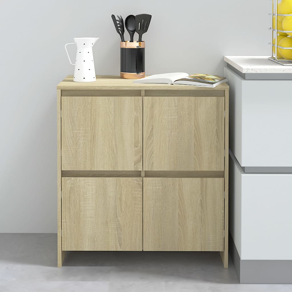 skænke 2 stk. 70x41x75 cm konstrueret træ sonoma-eg