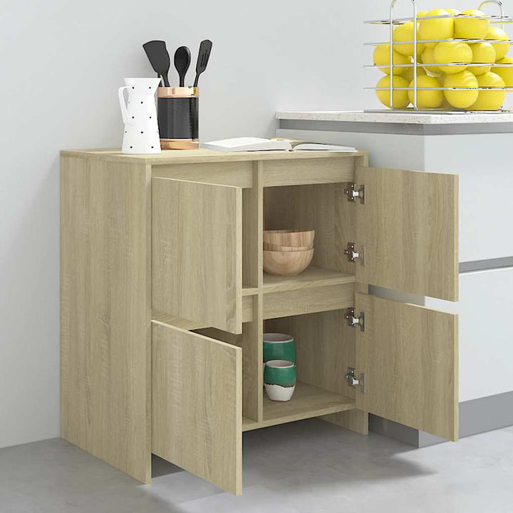 skænke 2 stk. 70x41x75 cm konstrueret træ sonoma-eg