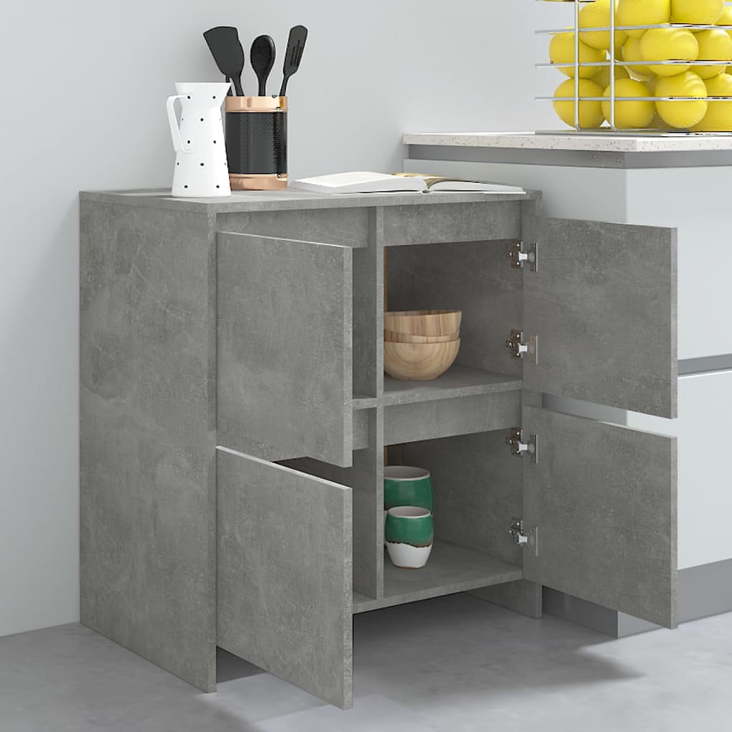 skænke 2 stk. 70x41x75 cm konstrueret træ betongrå