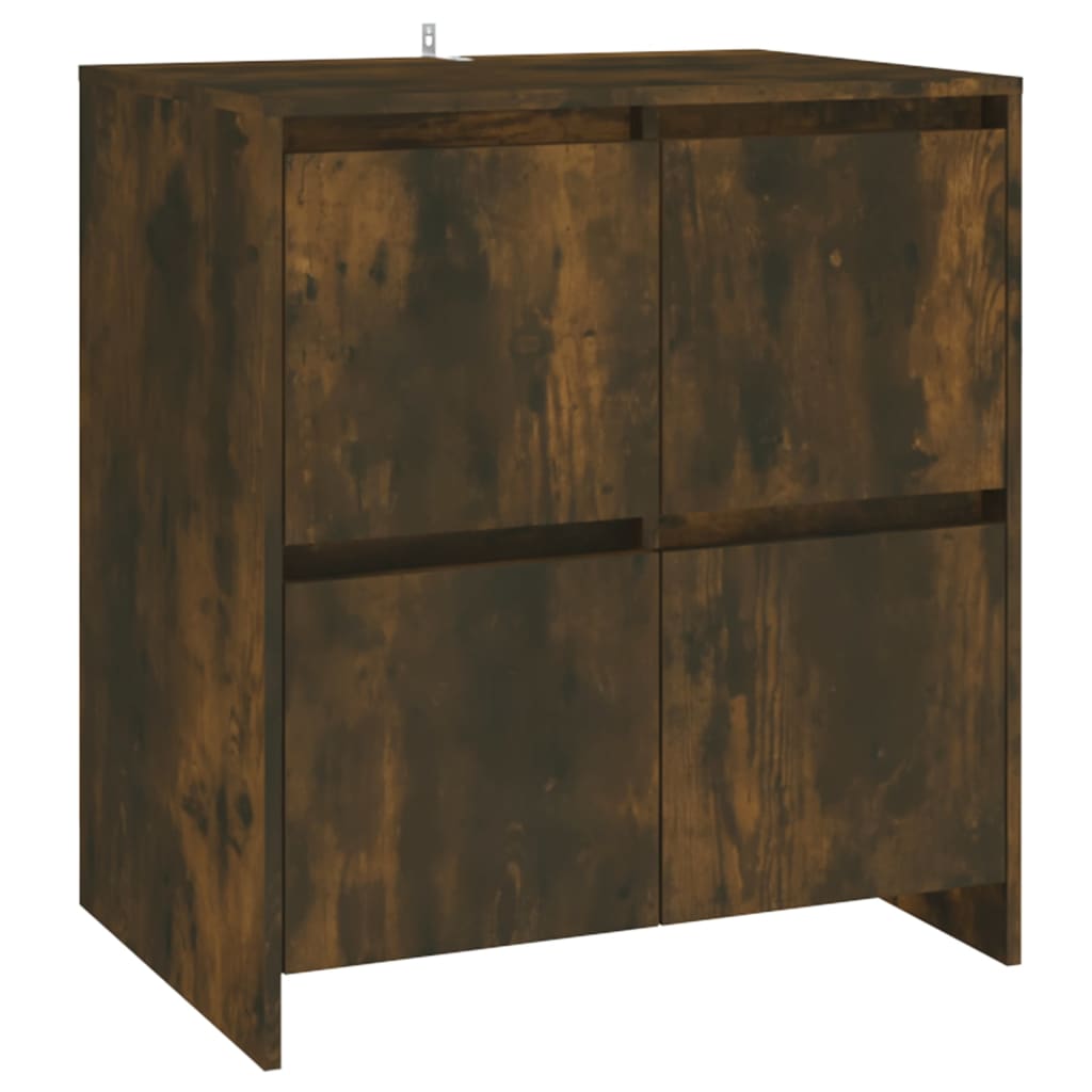 skænke 2 stk. 70x41x75 cm konstrueret træ røget egetræsfarve