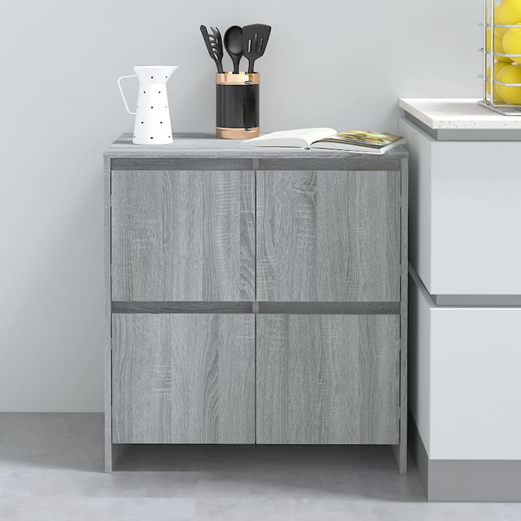 skænke 2 stk. 70x41x75 cm konstrueret træ grå sonoma-eg