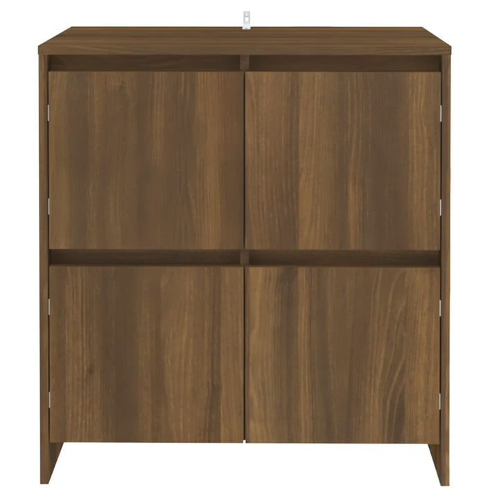 skænke 2 stk. 70x41x75 cm konstrueret træ brun egetræsfarve