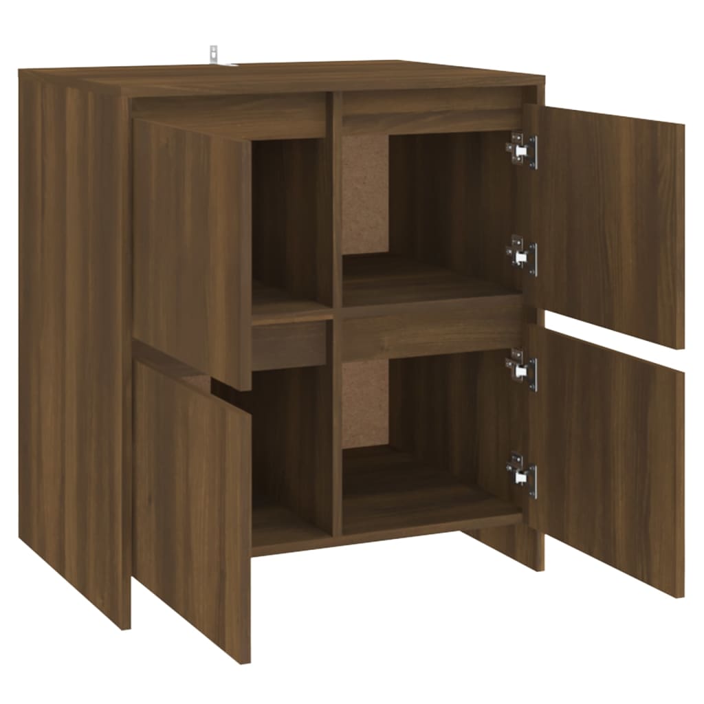 skænke 2 stk. 70x41x75 cm konstrueret træ brun egetræsfarve