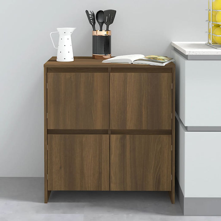 skænke 2 stk. 70x41x75 cm konstrueret træ brun egetræsfarve