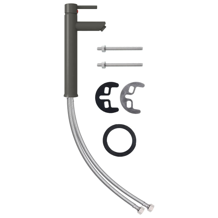 håndvask til badeværelse m. hane og bundventil hærdet glas sort