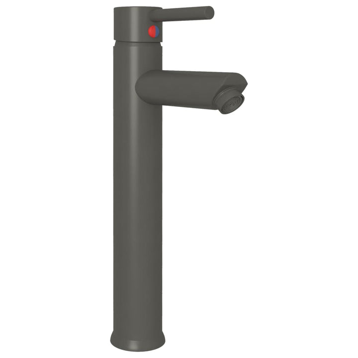 håndvask til badeværelse m. hane og bundventil hærdet glas brun