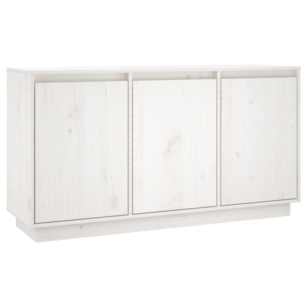skænk 111x34x60 cm massivt fyrretræ hvid