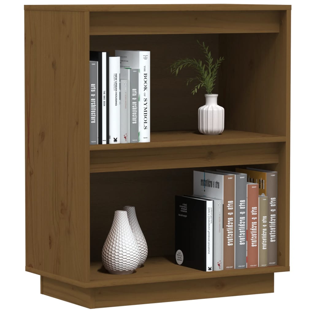 konsolskab 60x34x75 cm massivt fyrretræ gyldenbrun