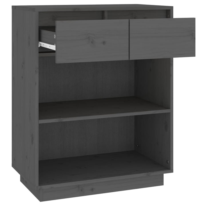 konsolskab 60x34x75 cm massivt fyrretræ grå