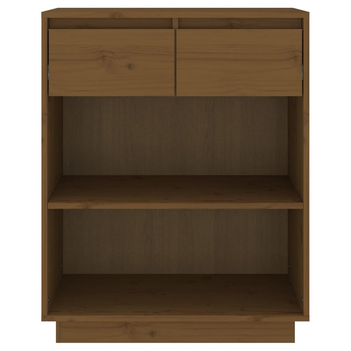konsolskab 60x34x75 cm massivt fyrretræ gyldenbrun