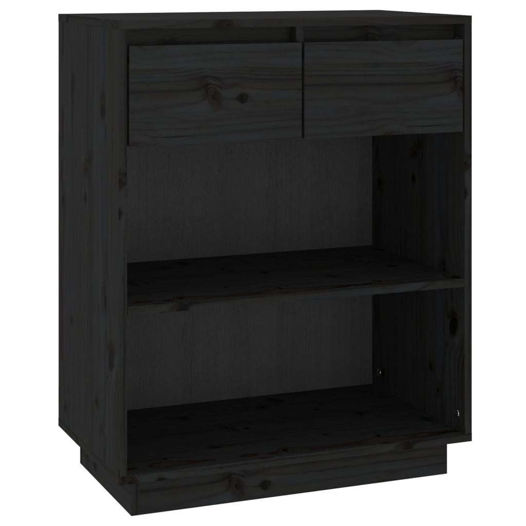 konsolskab 60x34x75 cm massivt fyrretræ sort