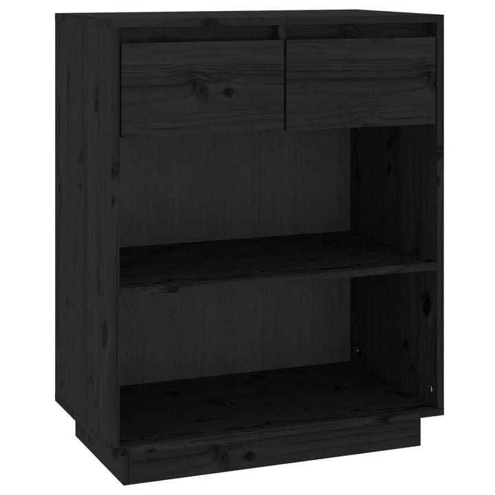 konsolskab 60x34x75 cm massivt fyrretræ sort
