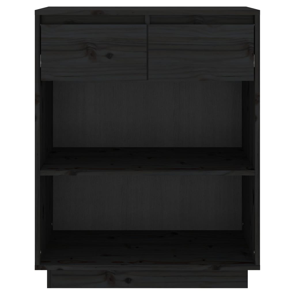 konsolskab 60x34x75 cm massivt fyrretræ sort