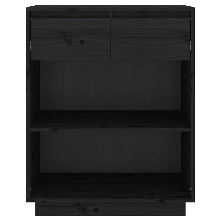 konsolskab 60x34x75 cm massivt fyrretræ sort
