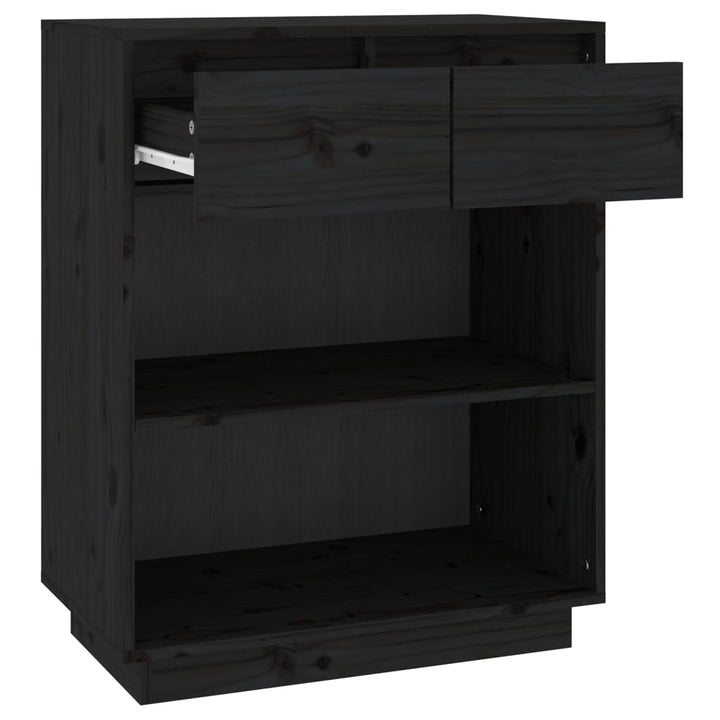 konsolskab 60x34x75 cm massivt fyrretræ sort