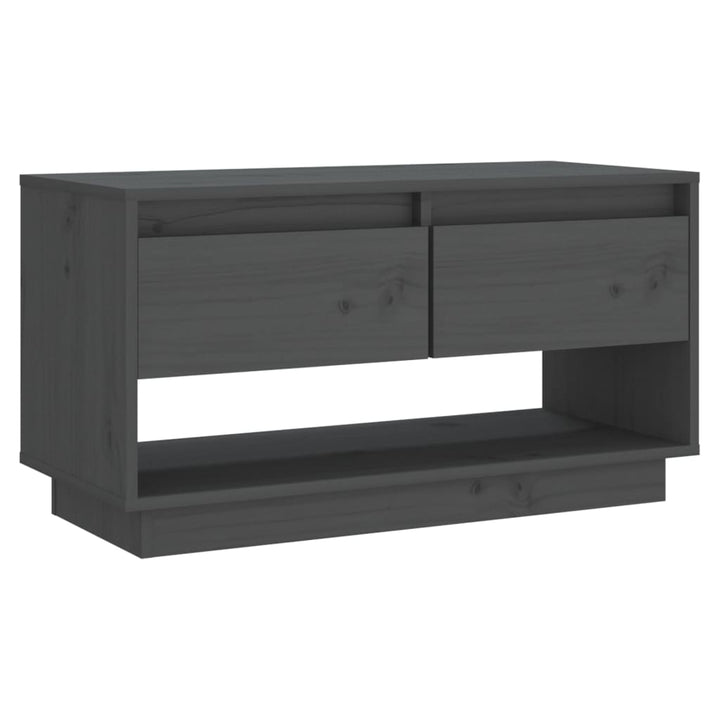 tv-bord 74x34x40 cm massivt fyrretræ grå