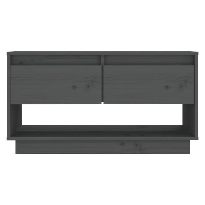 tv-bord 74x34x40 cm massivt fyrretræ grå