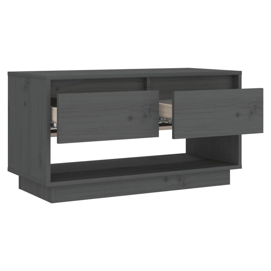 tv-bord 74x34x40 cm massivt fyrretræ grå