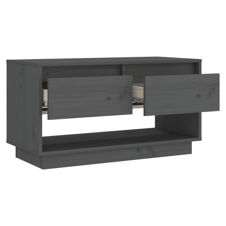 tv-bord 74x34x40 cm massivt fyrretræ grå