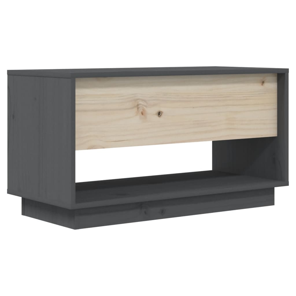 tv-bord 74x34x40 cm massivt fyrretræ grå