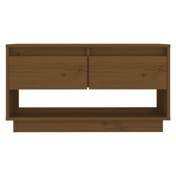 tv-bord 74x34x40 cm massivt fyrretræ gyldenbrun