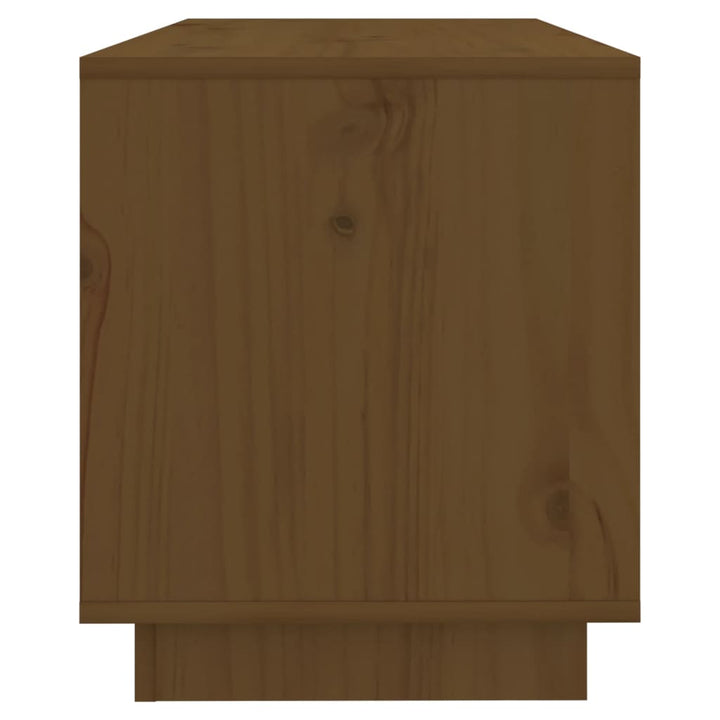 tv-bord 74x34x40 cm massivt fyrretræ gyldenbrun