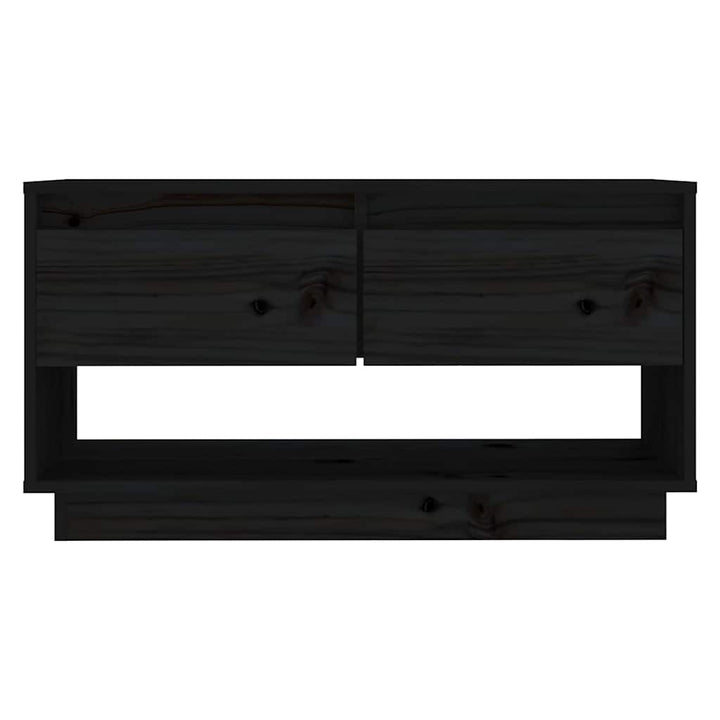 tv-bord 74x34x40 cm massivt fyrretræ sort