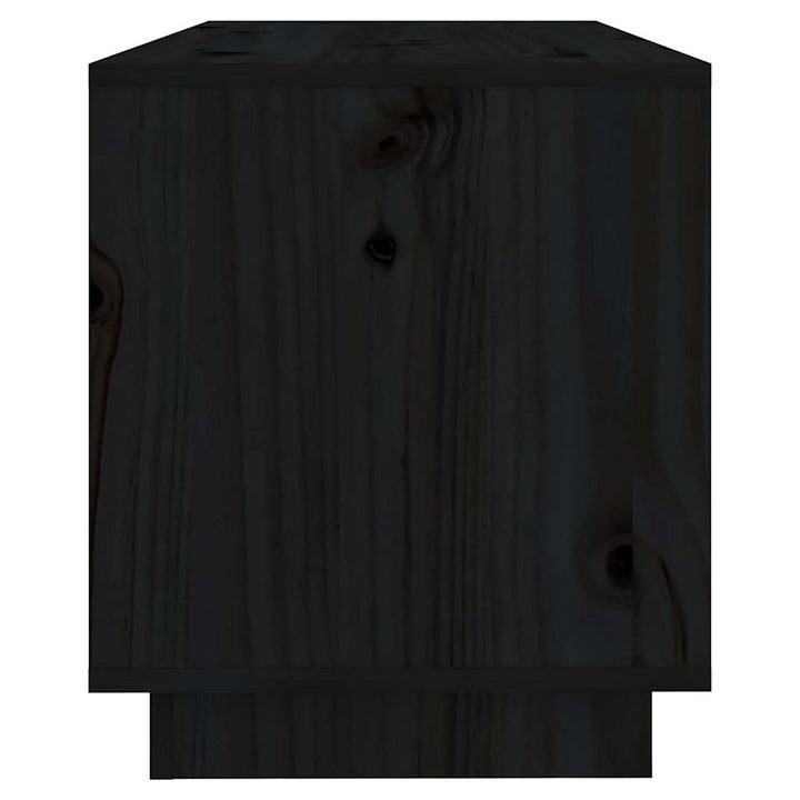 tv-bord 74x34x40 cm massivt fyrretræ sort