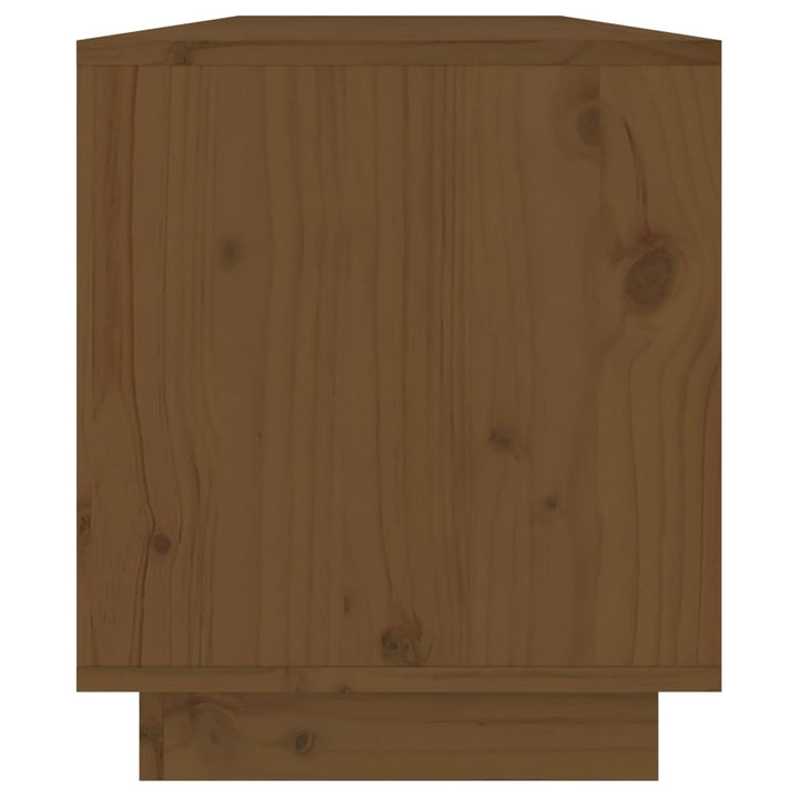 tv-bord 110,5x34x40 cm massivt fyrretræ gyldenbrun