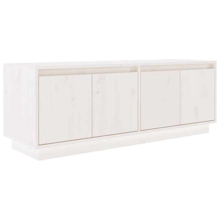 tv-bord 110x34x40 cm massivt fyrretræ hvid