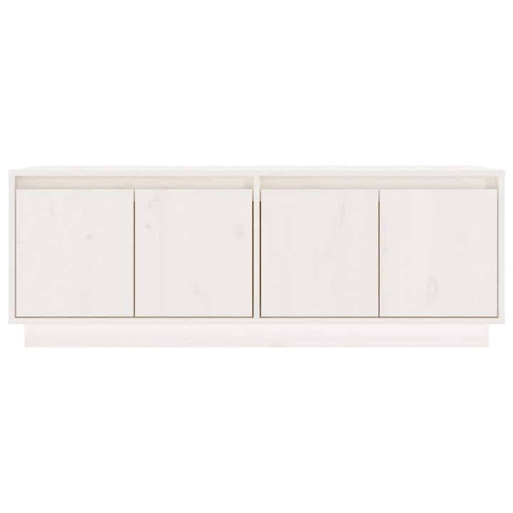 tv-bord 110x34x40 cm massivt fyrretræ hvid