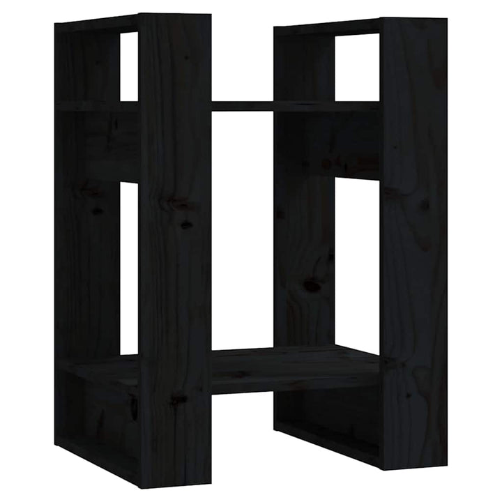 bogreol/rumdeler 41x35x57 cm massivt fyrretræ sort
