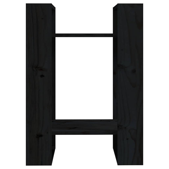 bogreol/rumdeler 41x35x57 cm massivt fyrretræ sort