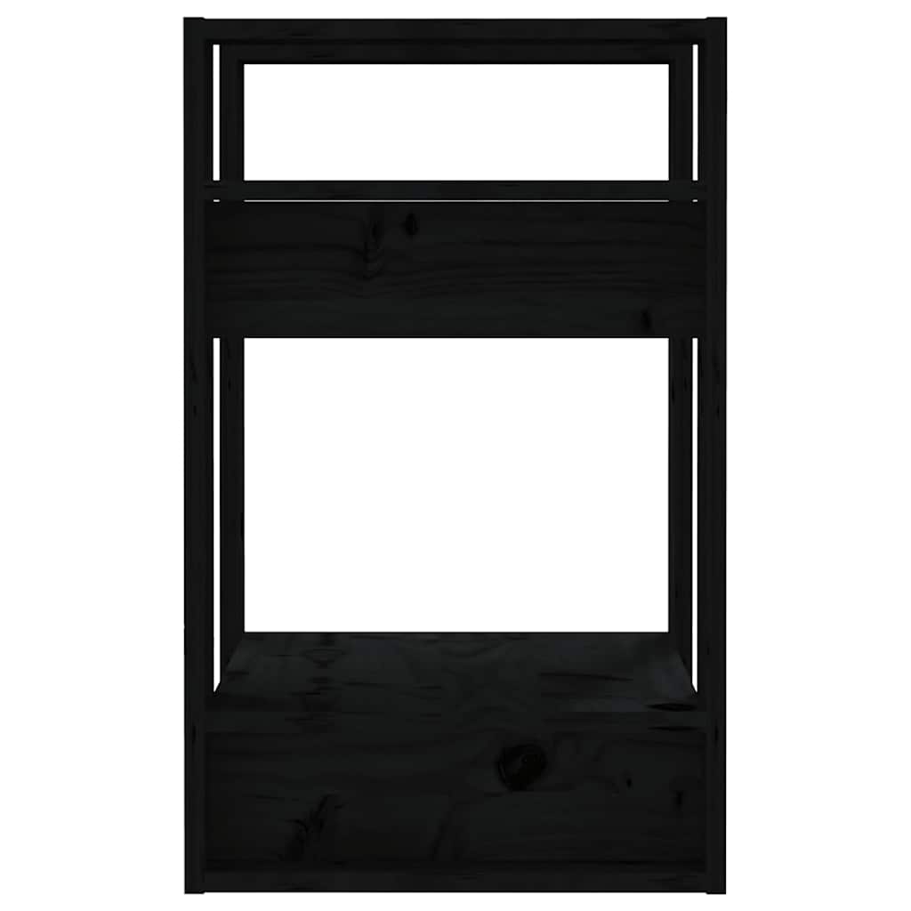 bogreol/rumdeler 41x35x57 cm massivt fyrretræ sort