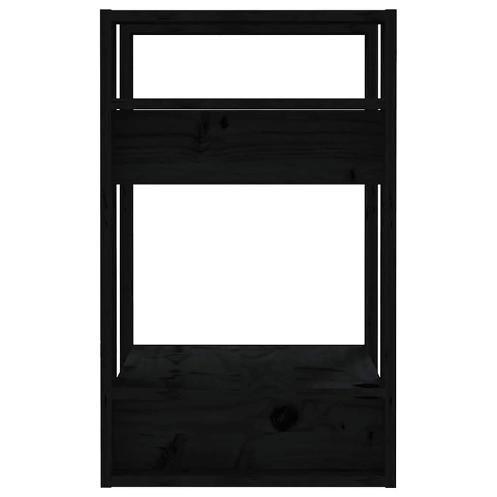 bogreol/rumdeler 41x35x57 cm massivt fyrretræ sort