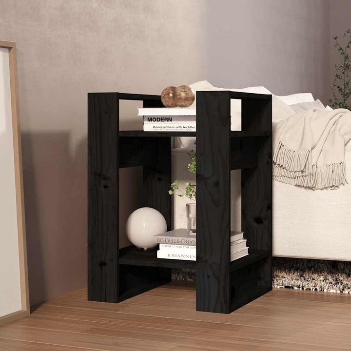 bogreol/rumdeler 41x35x57 cm massivt fyrretræ sort