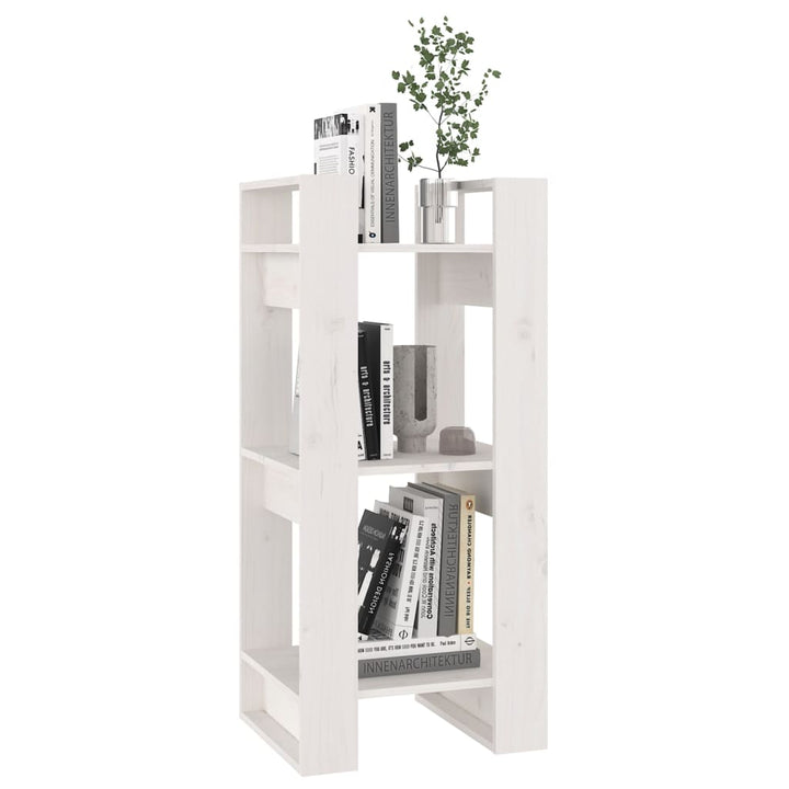 bogreol/rumdeler 41x35x91 cm massivt fyrretræ hvid