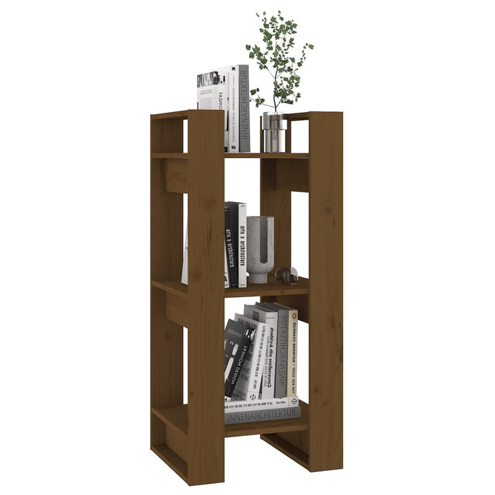 bogreol/rumdeler 41x35x91 cm massivt fyrretræ gyldenbrun