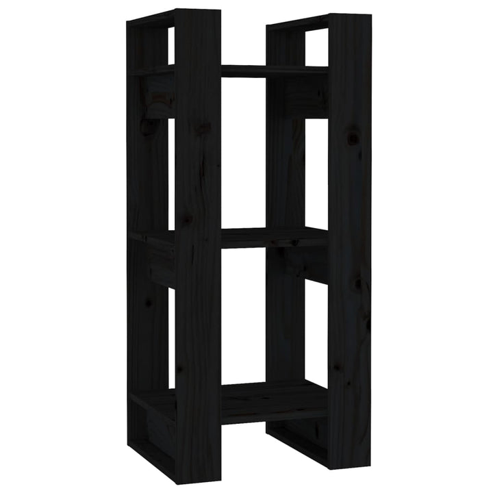 bogreol/rumdeler 41x35x91 cm massivt fyrretræ sort