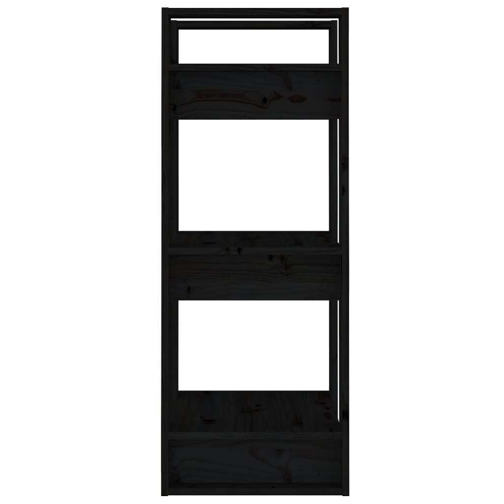 bogreol/rumdeler 41x35x91 cm massivt fyrretræ sort