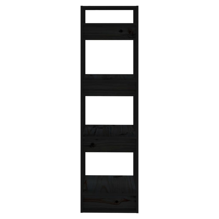 bogreol/rumdeler 41x35x125 cm massivt fyrretræ sort