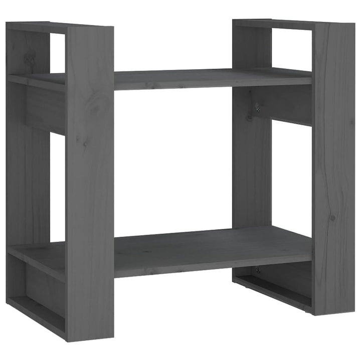 bogreol/rumdeler 60x35x57 cm massivt fyrretræ grå