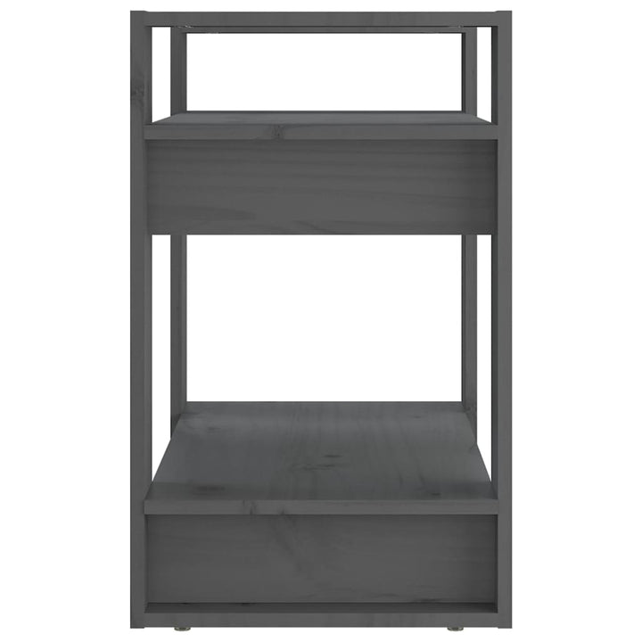 bogreol/rumdeler 60x35x57 cm massivt fyrretræ grå